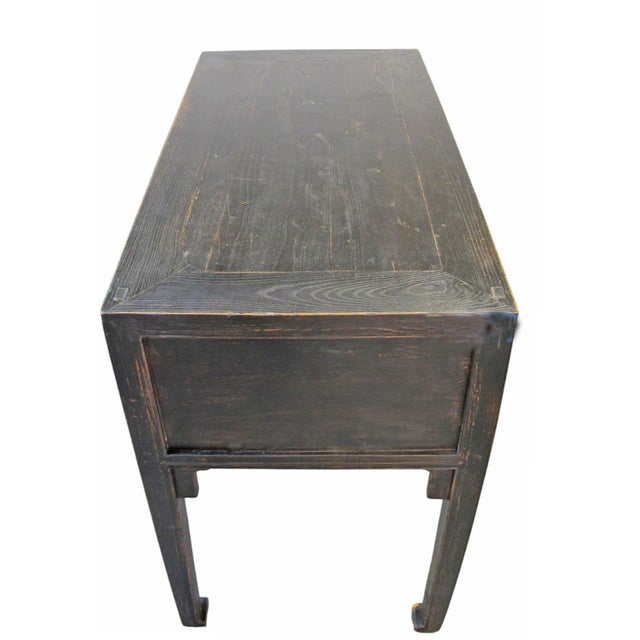 Paint Antique Chinese 40" Three-Drawer Console Table For Sale - Image 7 of 9
