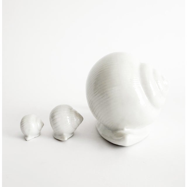 Mid 19th Century Vintage White Ceramic Snail Family Figurine Cottagecore - Large For Sale - Image 5 of 9