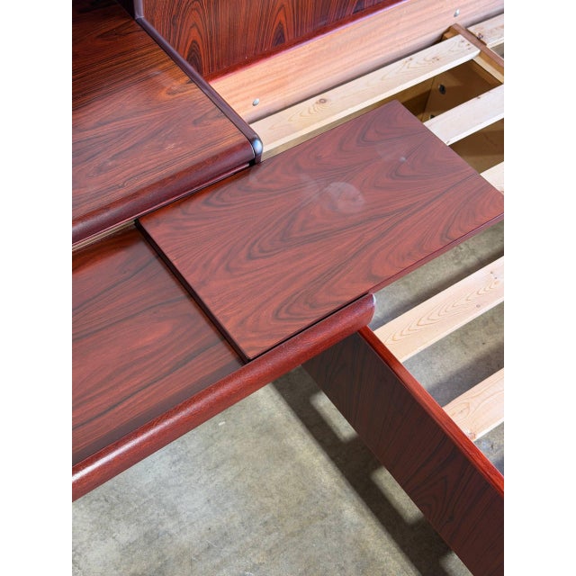 Skovby Queen Platform Bed Frame With Integrated Nightstands Rosewood Denmark 1970s For Sale - Image 14 of 15