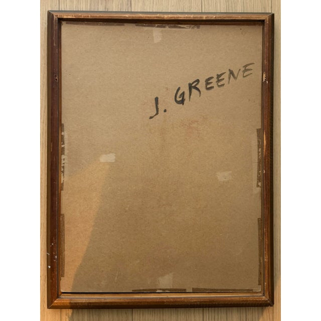 Antonia J. Greene Still Life With Painting, Glass, and Candle, 1930s Oil on Board, Framed For Sale - Image 12 of 12