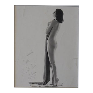 Vintage Silver Gelatin Photograph-Standing Nude Female For Sale