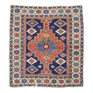 Antique Caucasian Shirvan Kuba Rug 4’3" X 4’7” For Sale