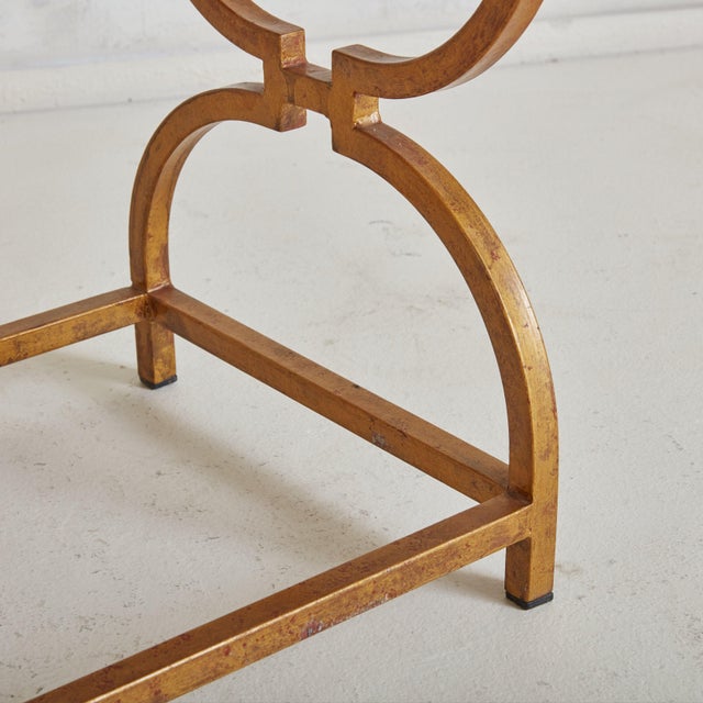 Metal Italian Pink Marble + Brass Coffee Table, 1960s For Sale - Image 7 of 10