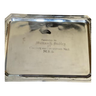 Antique Masonic Silver-Plated Sandwich Tray Chesapeake Consistory No.1 m.r.s. C. 1890–1920 For Sale