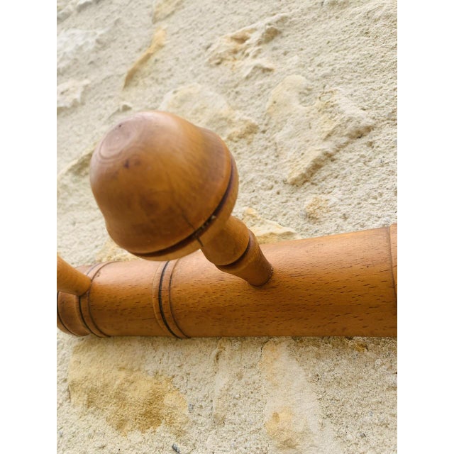 Wood Mid-Century Faux Bamboo Wall Mount Coat Rack, 1950s For Sale - Image 7 of 18