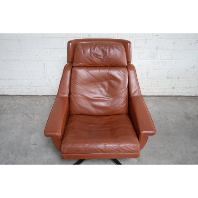 Red Set of Model 802 Lounge Chair and Ottoman by Werner Langenfeld for ESA, 1970s For Sale - Image 8 of 16