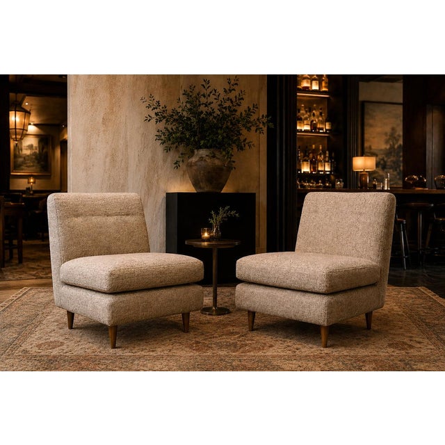 Pair of “L” Lounge Chairs in Caviúna & Textured Bouclé by Joaquim Tenreiro, 1958 For Sale - Image 11 of 18