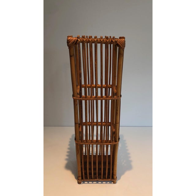 Mid-Century Modern Rattan Umbrella Stand. French work. Circa 1970 For Sale - Image 3 of 12