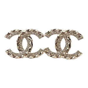Chanel Brand New Gold Twisted Crystal Piercing Earrings - 2 Pieces