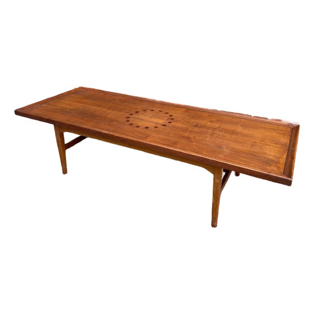 Drexel Declaration Walnut & Rosewood Coffee Table by Kipp Stewart & Stewart MacDougall 1960s For Sale