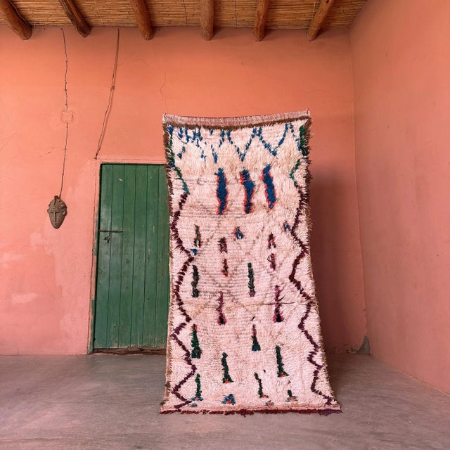 Tribal 1990s Handknotted Plush Sheep Wool Rug - 7.3 X 3.28 Ft For Sale - Image 3 of 9