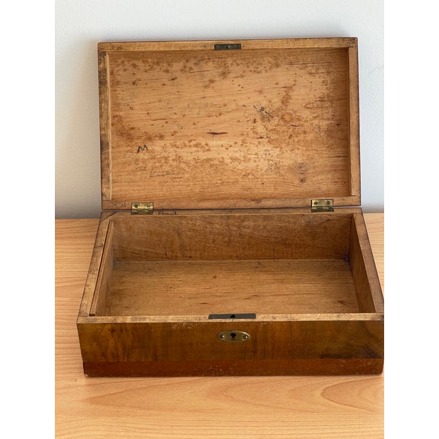 Antique Art Deco Inlaid Wood Box For Sale - Image 4 of 5