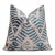Handmade Blue Ikat Silk Velvet Pillow 20x20 | Designer Accent Cushion For Sale
