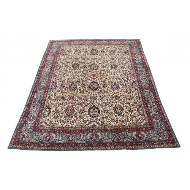 Textile 1920s Antique Tehran Persian Rug - 8'5"x12'1" For Sale - Image 7 of 7