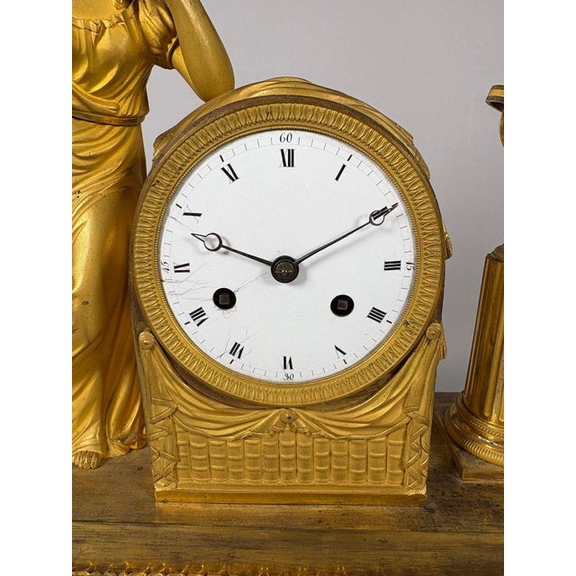 19th Century Empire period clock, Allegory of Knowledge, 19th Century For Sale - Image 5 of 6