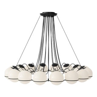 Black Model 2109/16/20 Lamp in Opaline Glass by Gino Sarfatti for Astep For Sale