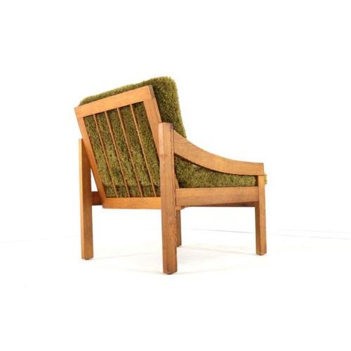 Pine Armchair with Green Upholstery, 1970s For Sale - Image 15 of 16