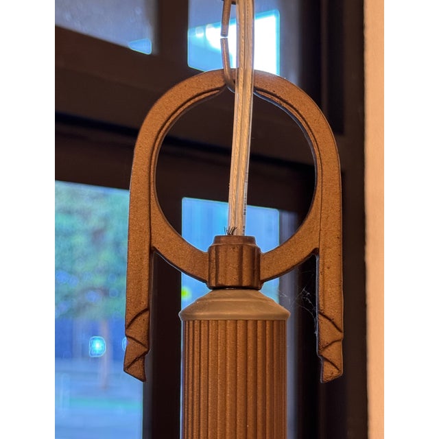 2000 - 2009 Rejuvenation Hardware Milky Glass Chandelier For Sale - Image 5 of 12