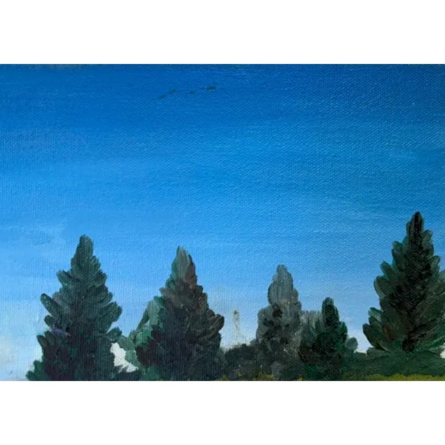 New Hampshire - American Landscape Painting - Blue Pond For Sale - Image 4 of 7