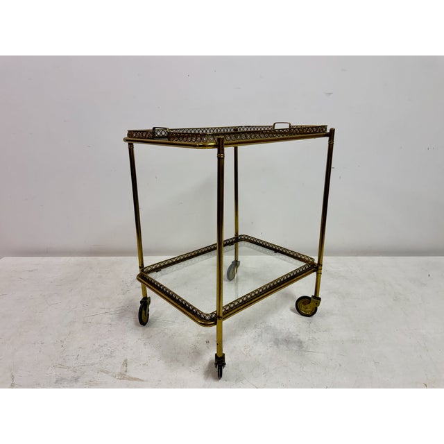 Metal French Brass Drinks Trolley, 1960s For Sale - Image 7 of 18