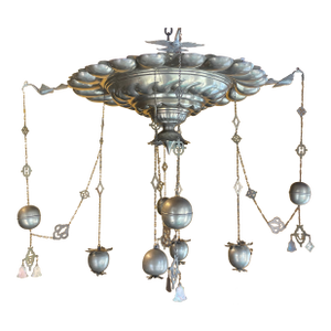 Early 20th Century Indian Silvered Ceiling Medaillon