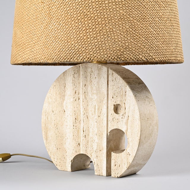 Ivory Travertine Table Lamp from Fratelli Mannelli, 1970s For Sale - Image 8 of 12