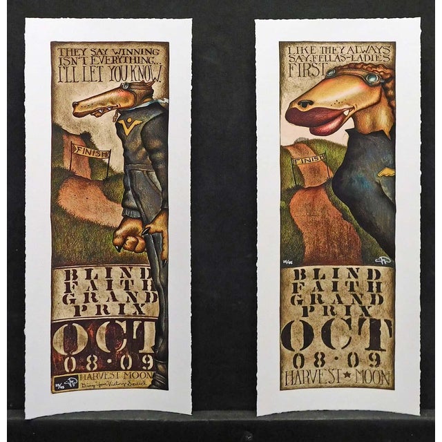 "Blind Faith Suite: Man and Woman" by Markus Pierson Unframed Suite of 2 Pure Pigment Prints with Silkscreen on Paper Hand...