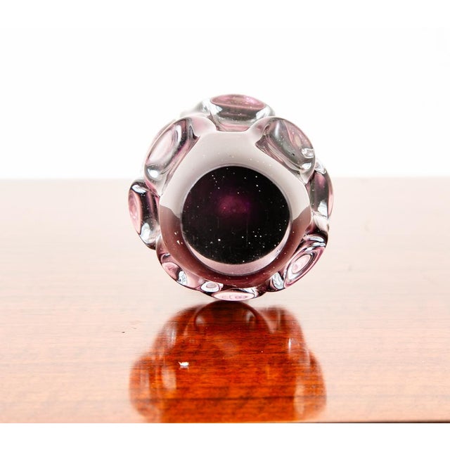 Mid Century Modern Art Glass Vase Floral 2 Tone Sweden Purple Glass Two Flowers For Sale In Sacramento - Image 6 of 11