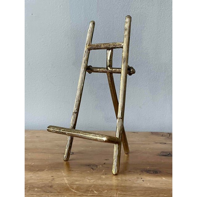 Mid 20th Century Vintage Brass Table Top Easel For Sale - Image 5 of 12