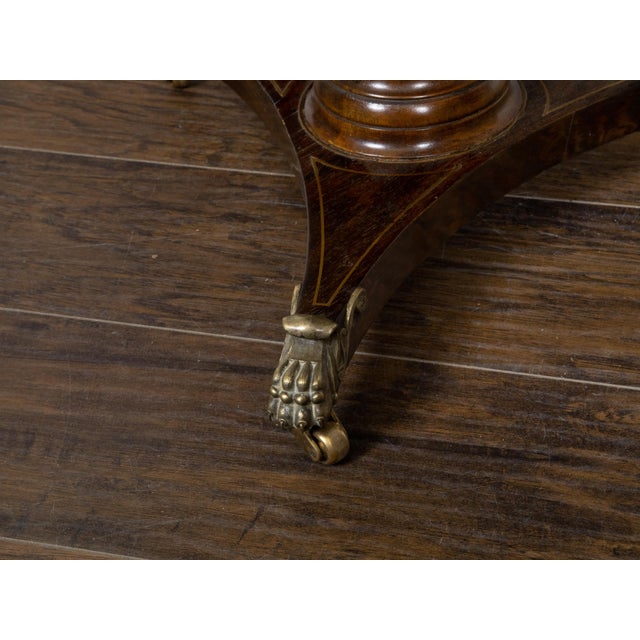 English Regency Period 19th Century Mahogany Side Table with Grey Marble Top For Sale - Image 10 of 10