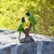 Resin Parakeet Figurine – 7.5" Realistic Bird Sculpture on Branch For Sale - Image 4 of 5