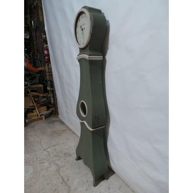 Wood Swedish Rococo Style Mora Clock Rare Model For Sale - Image 7 of 10