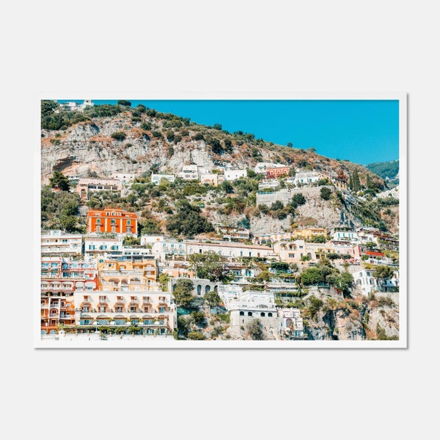 Natalie Obradovich Positano 1 by Natalie Obradovich in White Framed Paper, Medium Art Print For Sale - Image 4 of 4