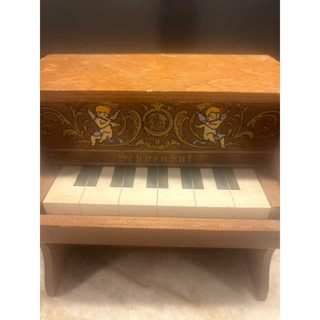 American Vintage Schoenhut Cherub Motif Piano Music Box (As-Is) For Sale - Image 3 of 7