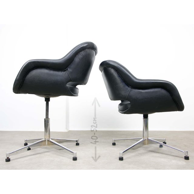 Vintage Italian Black Leatherette and Chrome Swivel Chair, 1970s For Sale - Image 18 of 18