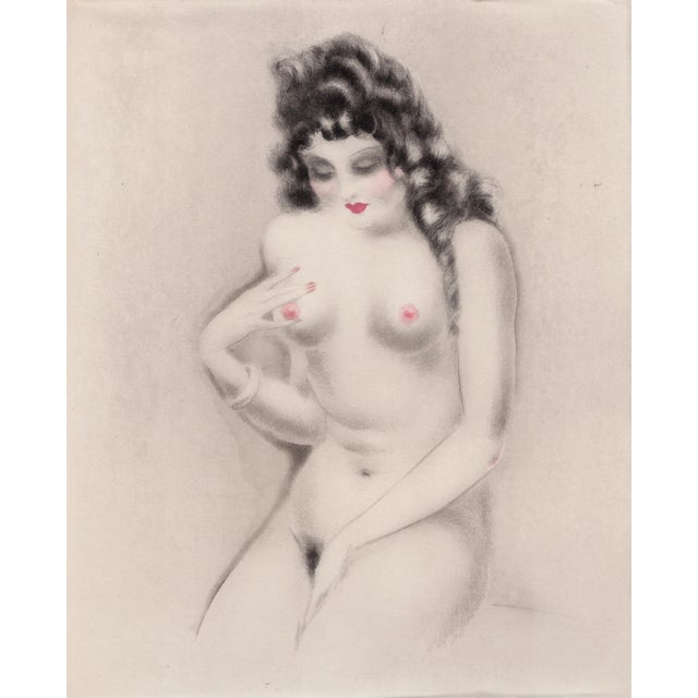 Paper Louis Icart, Apple Breasts from The Life of Breasts, Nude, Original Etching & Aquatint, 1945 For Sale - Image 7 of 7