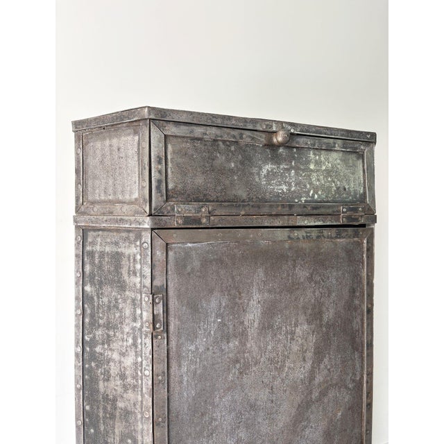 1940s Vintage Industrial Steel Corner Cabinet, 1940s For Sale - Image 5 of 11