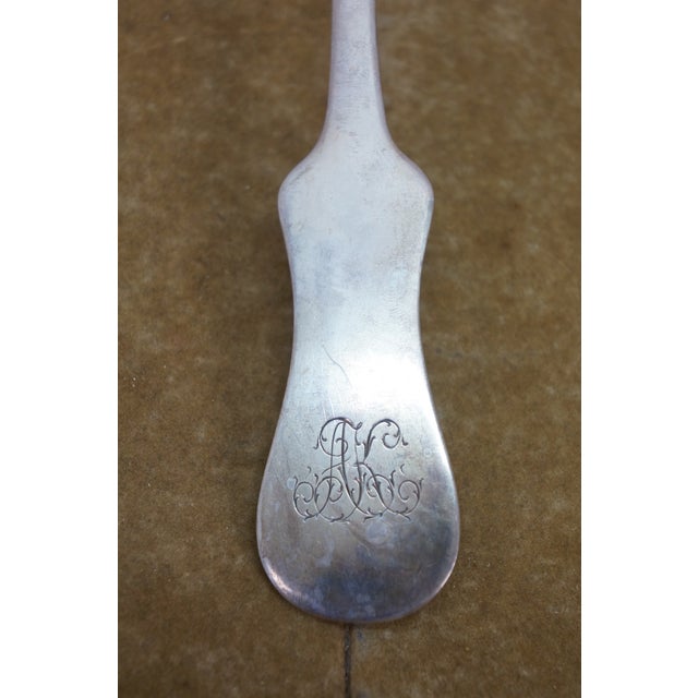 Antique Vienna Austria Josef Zemen 800 Silver Soup Serving Spoon Ladle 176g 12" For Sale - Image 4 of 13