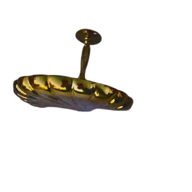 1960s Mid 20th Century Brass Scalloped Shell Curtain Tiebacks- A Pair For Sale - Image 5 of 10