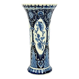 Delft Blue Ceramic Vase by Boch Frères for Royal Sphinx, 1950s For Sale