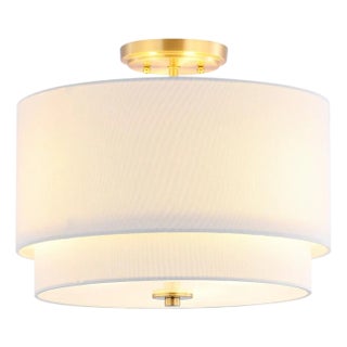 Laconia 3-Light 16" Tiered Flush Mount in White/Gold For Sale