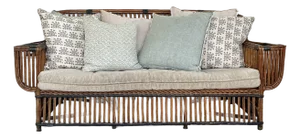 Vintage Stick Rattan Sofa After Bielecky Brothers