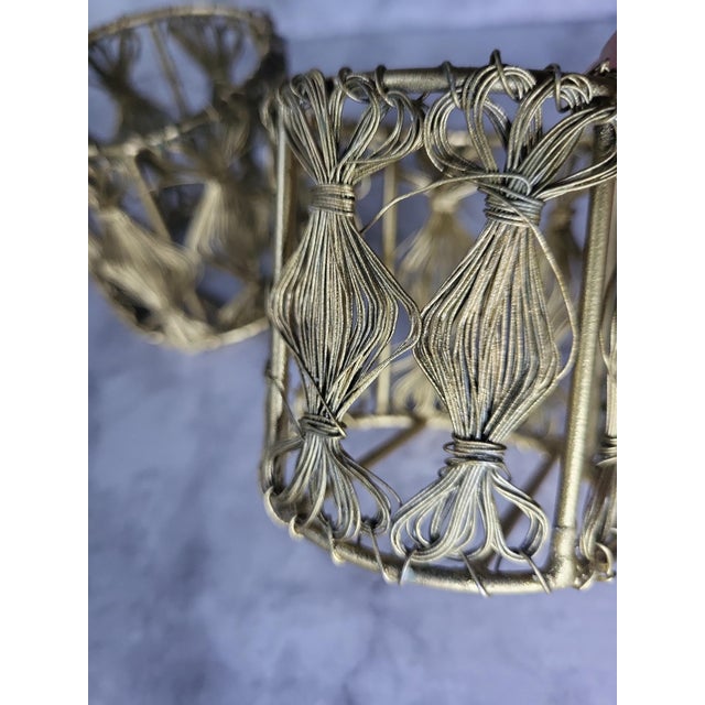 Brass Brutalist Wire Candle Holders For Sale In San Francisco - Image 6 of 9