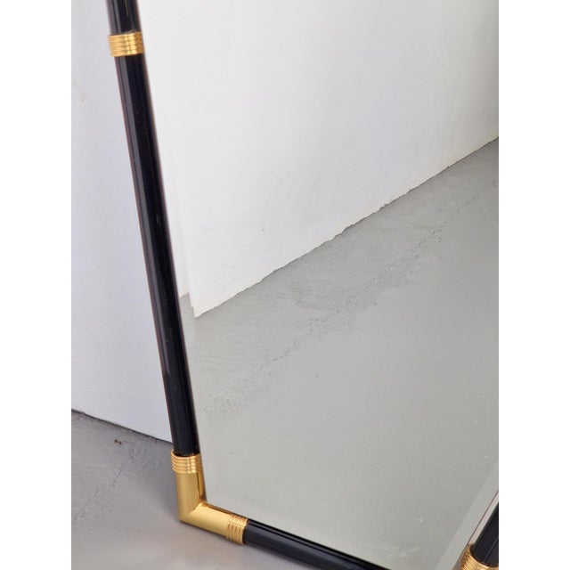 Modern Black Lacquer Metal Triangle Mirror, 1970s For Sale - Image 10 of 14