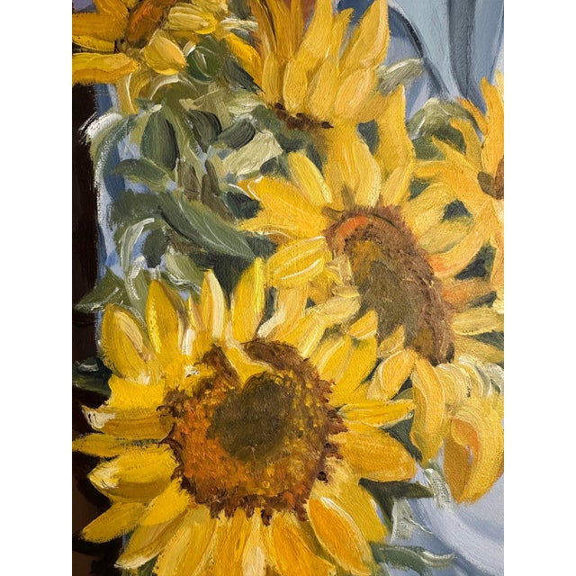 Yellow "Sundown" Modern Original Oil Painting, by Jennifer Hohlfelder For Sale - Image 8 of 10
