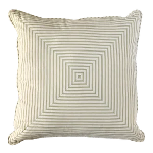 Contemporary Green and White Stripe Pillow Cover