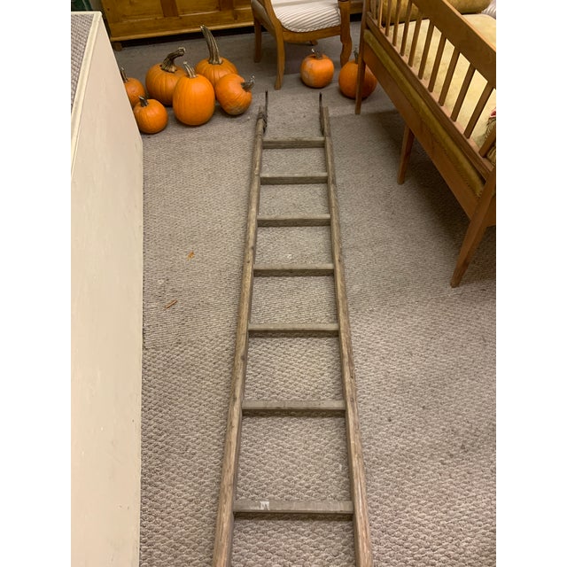Antique German Ladder With Iron Hardware Hooks Chairish