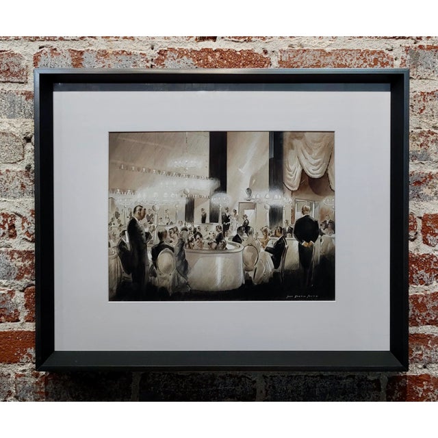 Jack Martin Smith-1939 Glamorous interior of an Hollywood Restaurant-Painting Art Deco 1939 busy scene of a stunning...