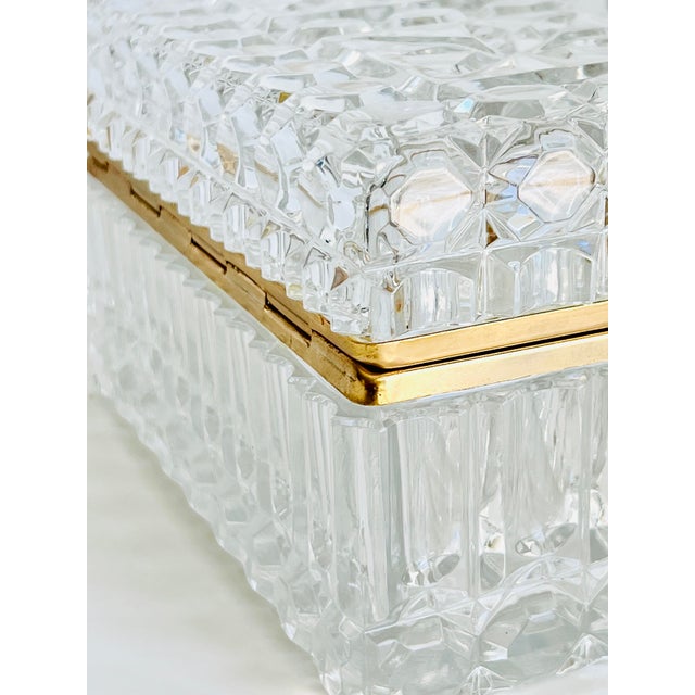 Large Mid Century French Crystal Casket Jewelry Box For Sale In Miami - Image 6 of 10