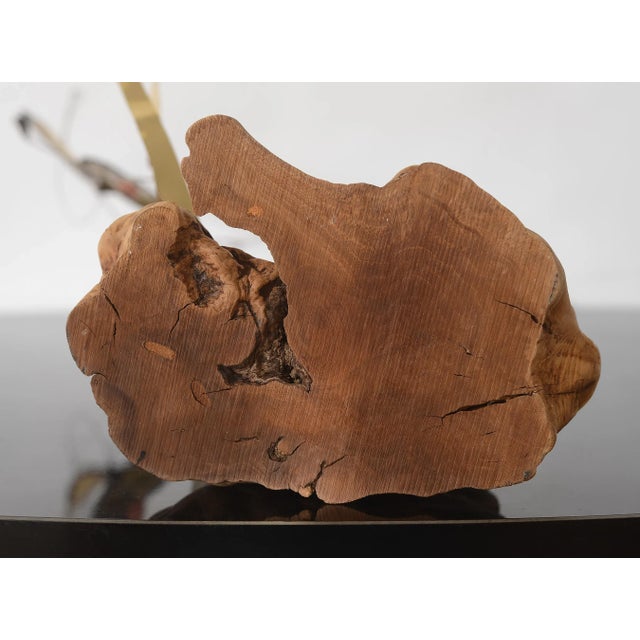 1970s Mid Century Modern Brass Butterfly on Plant Sculpture For Sale - Image 12 of 13